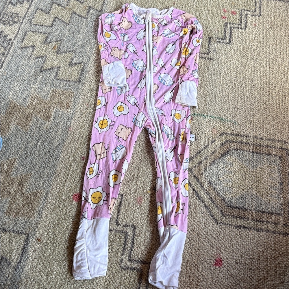 Pink Food Print Onesie Pajamas little sleepies
